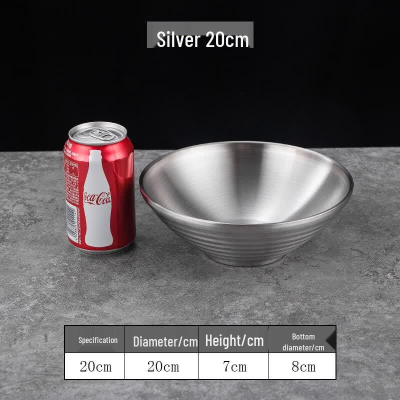 ZISIZ 304 Stainless Steel Commercial Soup/Ramen Bowl