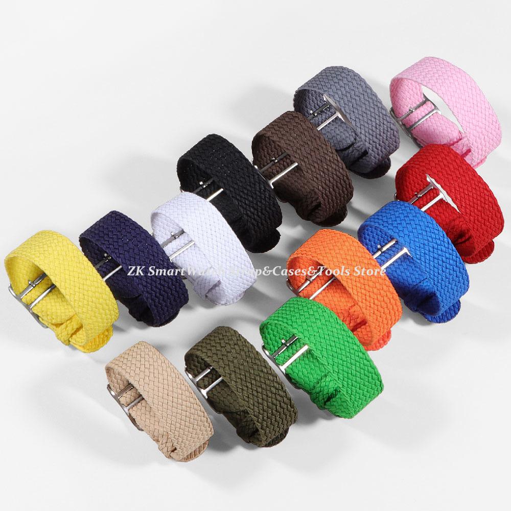 14mm 16mm 18mm 20mm 22mm Woven Nylon Watch Straps Fabric Bracelet for Omega Replacement Watch Band Silver Metal Buckle Wristbelt