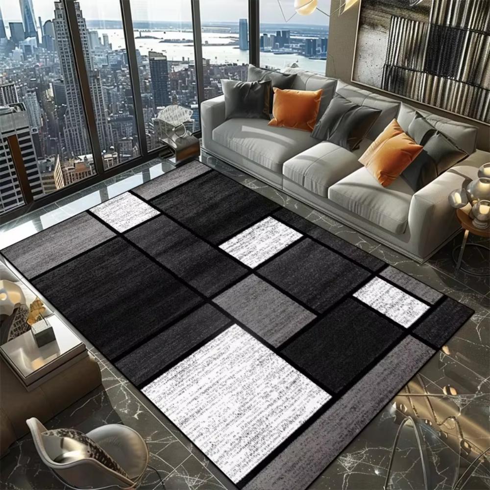 Luxury Modern Geometric Abstract Carpet Living Room Decor Sofa Rug Bedside Soft Area Rug Balcony Coffee Table Floor Mat Doormat