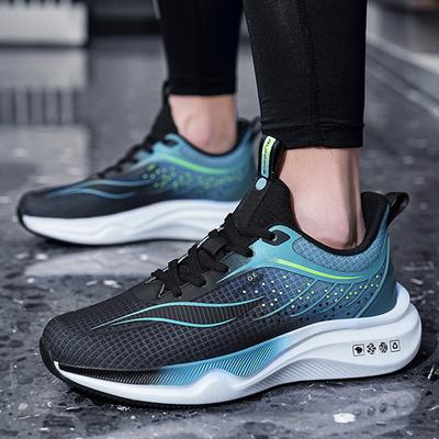 Fashion Men's Running Shoes Full Palm Carbon Plate Sports Shoes Marathon Racing Shock-absorbing Athletics Training Sneakers Mesh Sneaker
