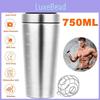 Pahar Shaker Multifuncțional pentru Pudră Proteică Capacitate Mare 500ml 750ml Oțel Inoxidabil Pentru Fitness în Aer Liber și Amestecare Smoothie-uri