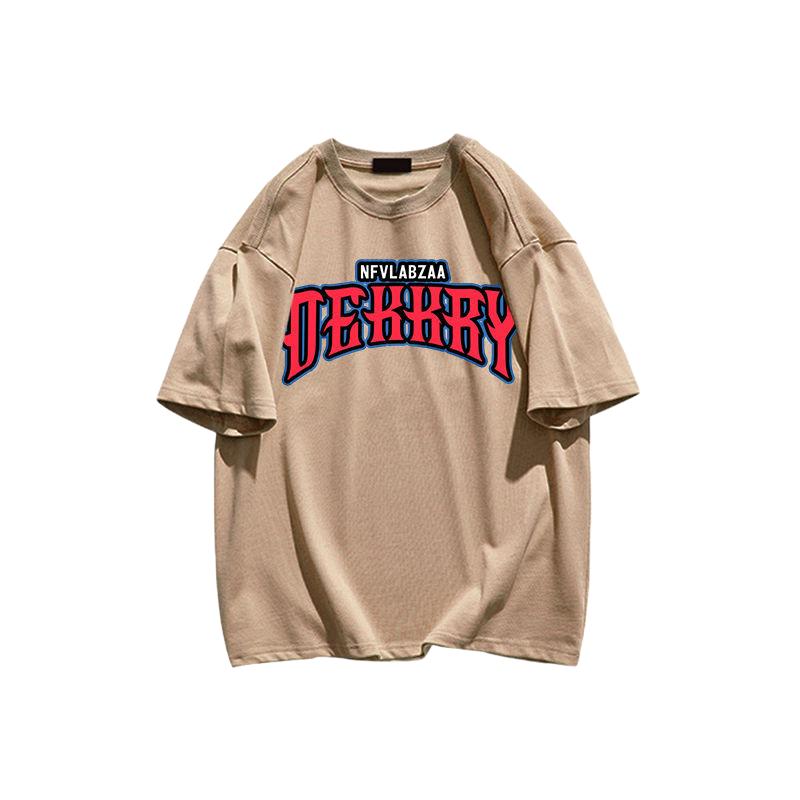 Весной и летом новые модные американские однотонные с короткими рукавами с буквенным принтом, свободные повседневные спортивные мужские рубашки большого размера с короткими рукавами XL