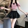 Ladies Summer Ballet Style Ruffled Tiered Cake Skort, High Waist Frilly Bubble Skirt, Cute Hot Girl Flowy Short Skirt for Daily Street Fashion Wear