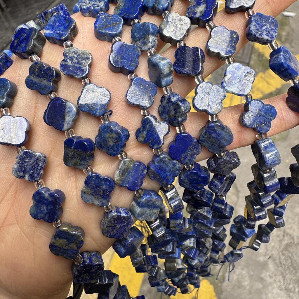 Lapis Lazuli Four-Leaf Clover Bead Strands for DIY Jewelry & Accessories