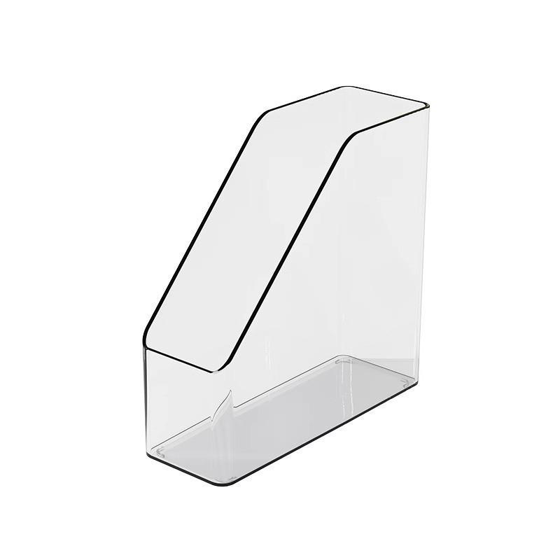 Transparent Desktop File Storage Rack Book Stand Desk Organizer Office Home Book Stand Simple Vertical Storage Box For Student