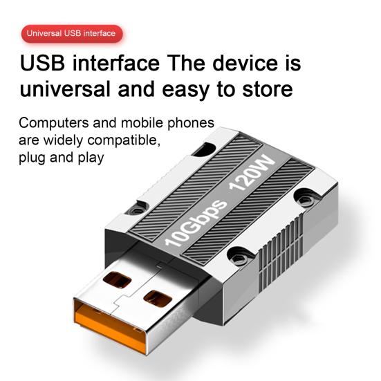 Computer Converter 120W High-Speed Converter Transfer Usb Drive-Free To Type-C 10Gbps Computer Usb Pc Accessories