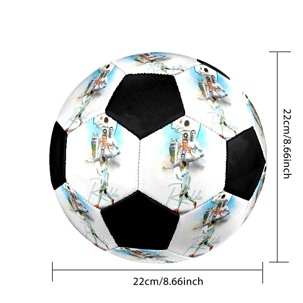 1 Stück Cristiano Ronaldo Glory Größe 5 Fußball PrahaHallenfußball Ball Bunt Alle Altersgruppen Maschinengenäht PVC Wettkampfbereit Langlebig Hoher Rückprall
