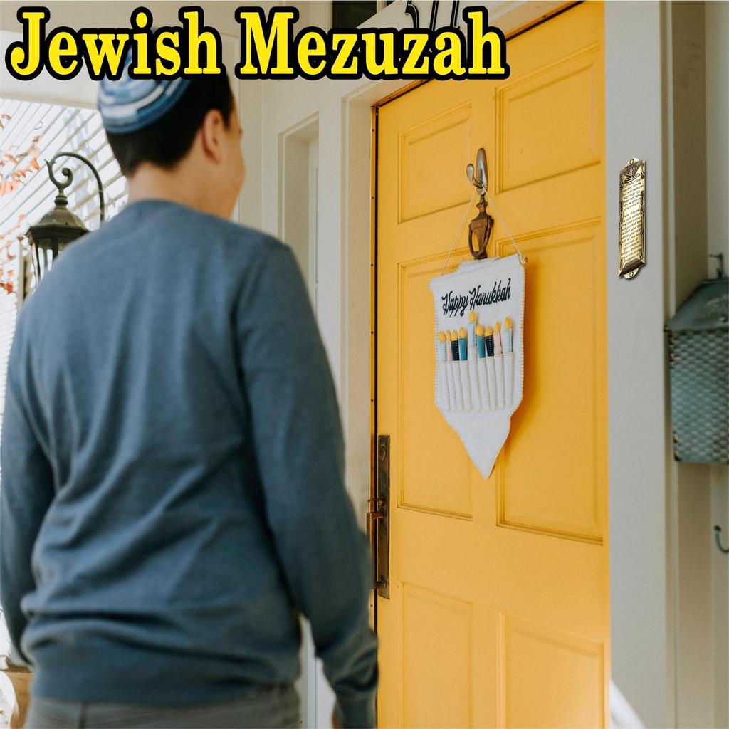 Mezuza na drzwi, metalowa mezuza z przewijaniem na drzwi, żydowska mezuza na drzwi z angielskim/hebrajskim błogosławieństwem domu dla żydowskiego prezentu na ocieplenie domu