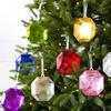 Glittering Gem Accents Christmas Tree Glitter Gemstone Hanging Ornaments  Holiday Decorations