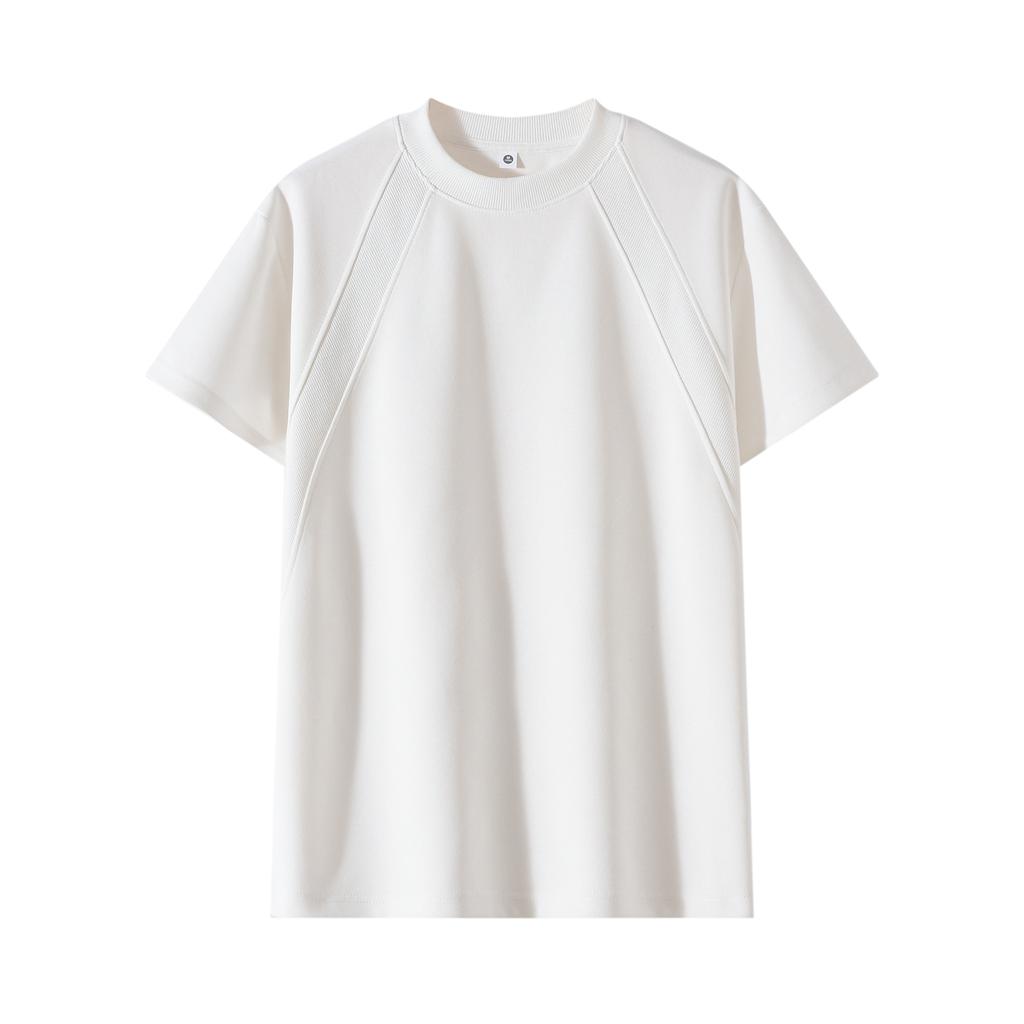 Cotton T-sleeve Men's Spliced Ice Silk Short-sleeved Men's Cool T-shirt Men's Dropped Shoulder Sleeves Short-sleeved Men's