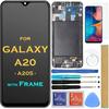 Screen Replacement LCD Display Touch Digitizer Assembly with Frame for Samsung Galaxy A20 A205 SM-A205F/DS A205FN A205GN/DS A205YN A205G/DS SM-A205W