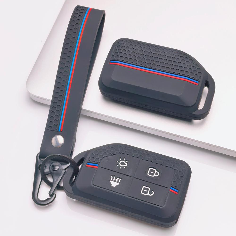 Soft Silicone Car Key Ring Strap for Volvo New FM FH Truck FH16 Honeycomb Texture Anti Scratch Key Ring Holder Protector Shockproof
