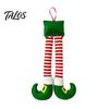 Christmas Gift for Men Elf Legs, Santa Legs Hanging Ornaments, Plush Stuffed Xmas Car Pendant, Home Door Frame Decor Fun Holiday Mirror, Handle, Party