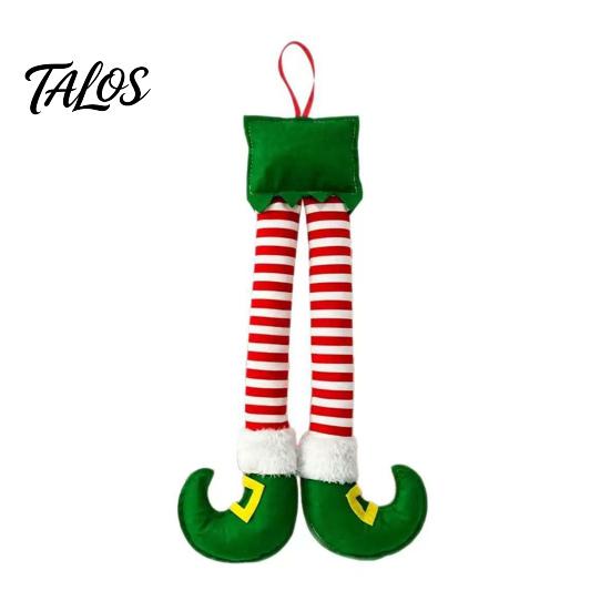 Christmas Gift for Men Elf Legs, Santa Legs Hanging Ornaments, Plush Stuffed Xmas Car Pendant, Home Door Frame Decor Fun Holiday Mirror, Handle, Party