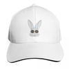 bunny rabbit face with round sunglasses Baseball Cap Trucker Hat Luxury Cap Big Size Hat Ball Cap Golf Women Unisexs