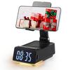 7-in-1 Cell Phone Stand Adjustable Foldable Wireless  Bluetooth  Speaker & Alarm Clock Tabletop USB drive  player Colorful night light