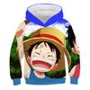 Autumn New One Piece Printed Children Pullover Anime Hot-blooded Cartoon Adventure Versatile Hooded Sweatshirt For Men and Women