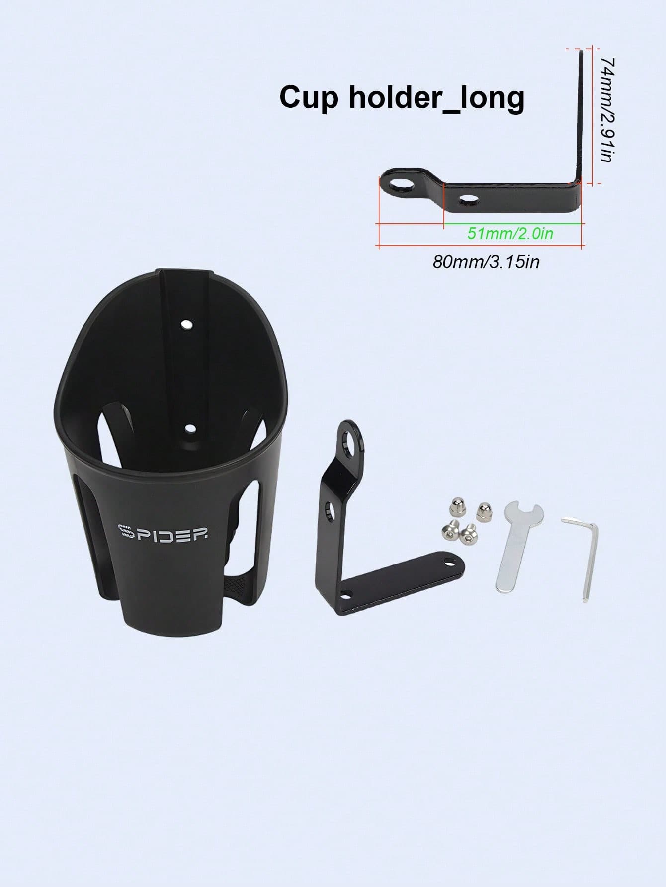 

Universal Motorcycle Cup Holder – Extra-Large 3.34-Inch Diameter, Fits Bottles, Cans & Travel Mugs, Durable PC Material