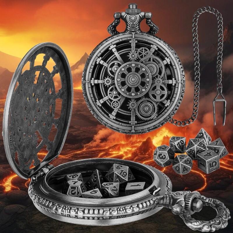 DND Dice Jewelry Pregnant Case Retro Creative Hollow Gear Thick Waist Chain Board Game