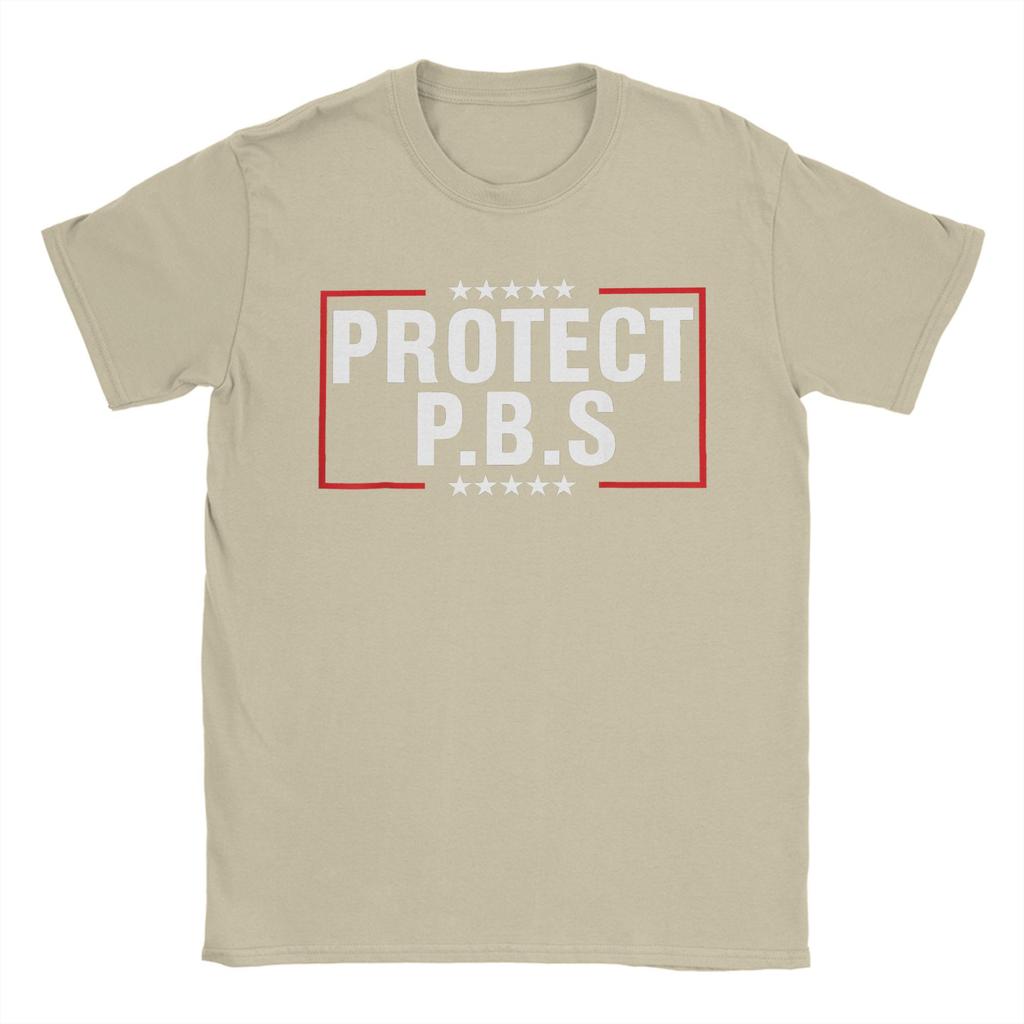 Novelty Protect P.B.S Save Public Broadcasting Service T-Shirt for Men Round Neck Cotton T Shirt  Short Sleeve Tees New Clothing