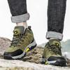 Men Winter Boots Hiking Shoes Green Men Casual Outdoor Climbing Athletic Shoes Warm with Fur Large Size