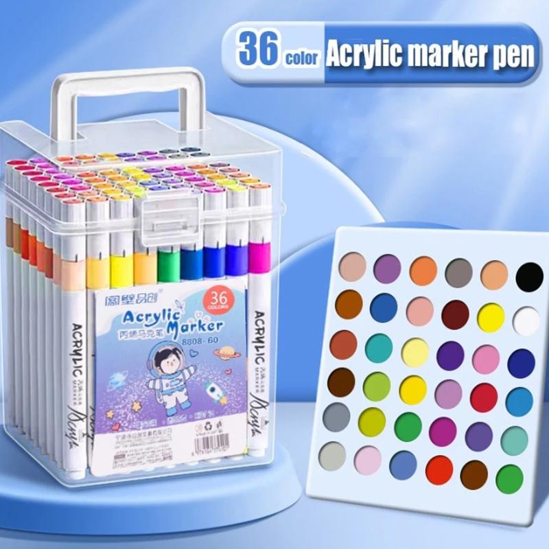 Fine-Point Acrylic Marker For Students Water-Based Ink Washable Colored Pen With Barreled