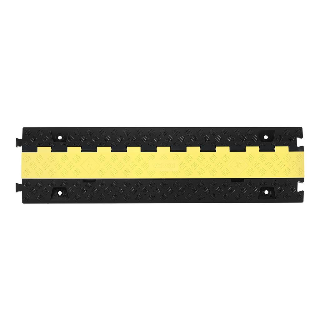 VEVOR Cable Protector Ramp, 9,979 Kg/axle Capacity, 2 Channel Heavy Duty TPU Cord Hose Wire Cover, 31 X 28 Mm Channel