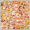 50 Cute Autumn Fox Stickers - Waterproof Cartoon Decorations for Journals & Crafts