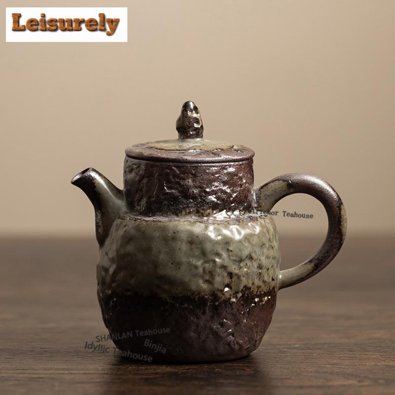 Old Rock Clay Clear Water Teapot Traditional Tea Infuser Pot Tea Making Kettle With Ball Hole Tea Ceremony Collection Supplies