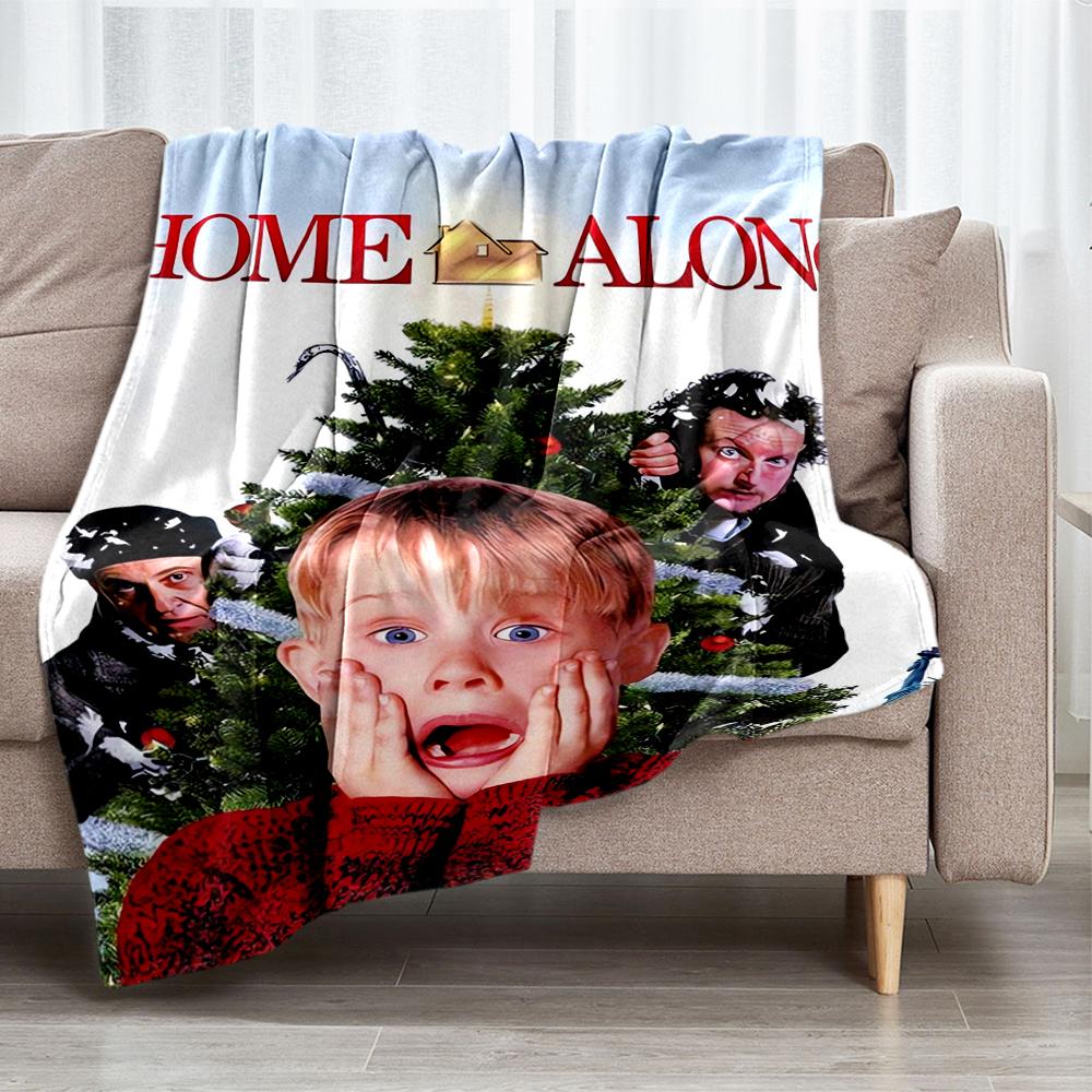 Home Alone Theme Printed Blanket - Perfect for Couch, Bed, Travel & Outdoor Use | Machine Washable, Cozy & Durable.