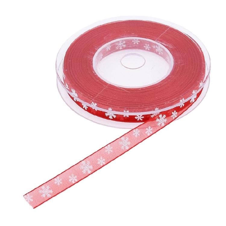 Рождественская Лента Репсовая Лента Бант для Волос Свадебное Рождественское Украшение Полиэстеровая Лента DIY Шитье Рождественская Снежинка 1
