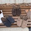 Baotou Half Slippers Woolen Slippers Women's Winter Wear New Thick-bottomed Velvet Woolen Cotton Mop
