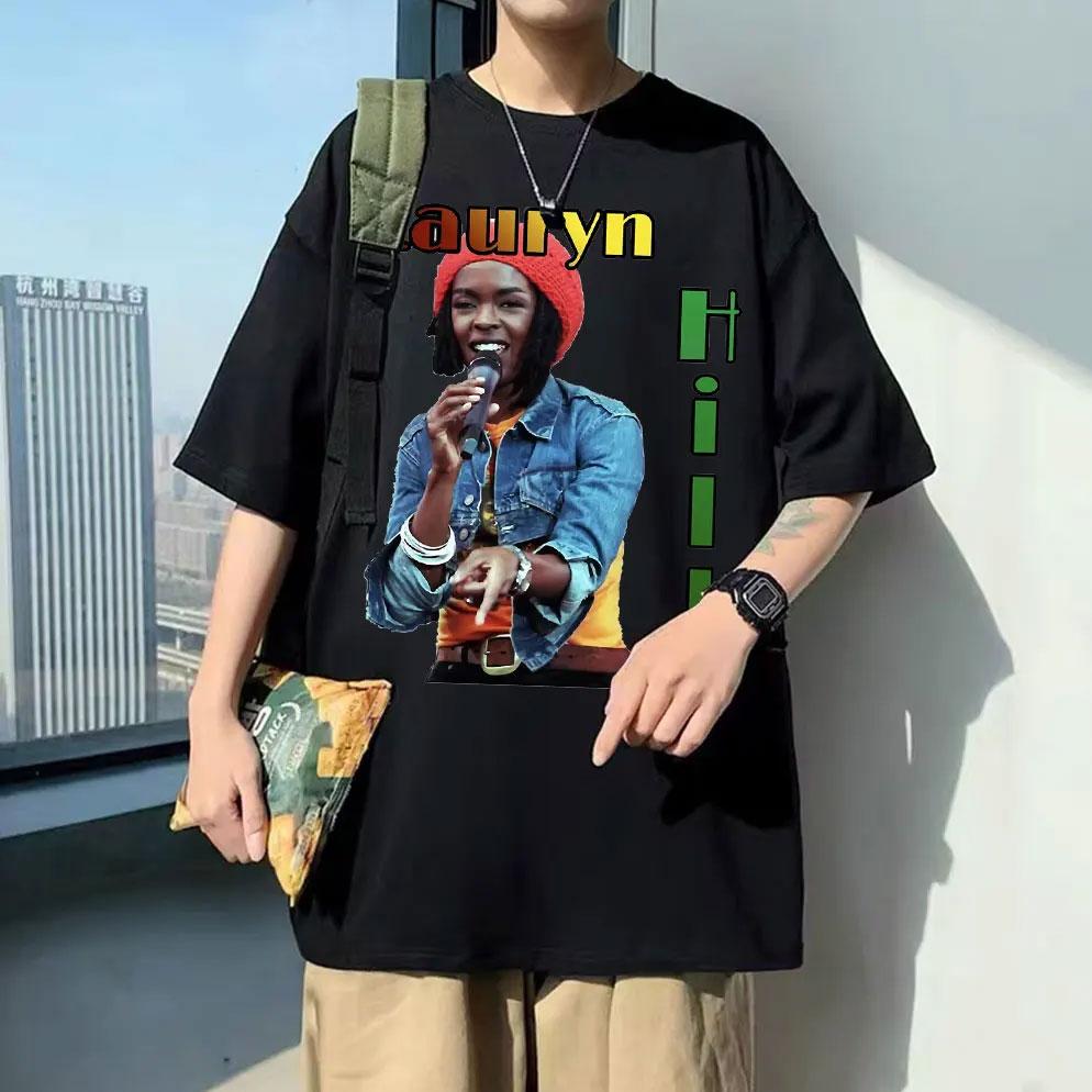 Rapper Lauryn Hill Music Album Graphic TShirt Unisexs Womens Vintage Casual Short Sleeve T Shirt Fashion Hip Hop Rock Streetwear