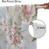 Rustic Rose Floral Window Curtains Retro Plants Flowers Pattern Drapes Bedroom Living Room Farmhouse Darkening Made Of Polyester Area Treatment