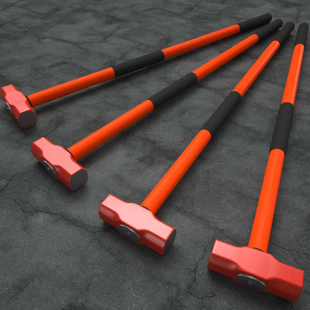 Ciężki duży młot kowalski: Ośmiokątny młotek kamieniarski ze stali przeciwwybuchowej do rozłupywania kamienia i ścian z uchwytem.