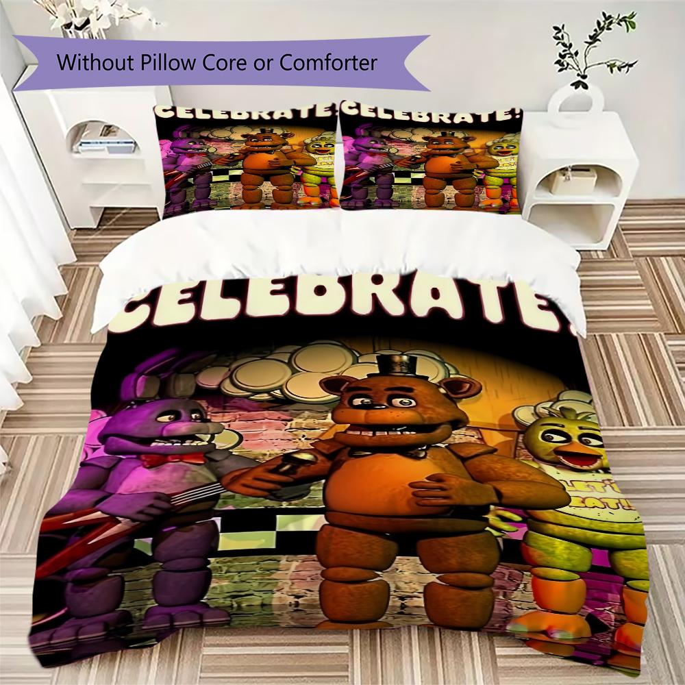 Celebrate Animatronic Friends Threepiece Set 1 Duvet Cover 2 Pillowcase Without Core Without Core Bedding Set Soft And Comfortable