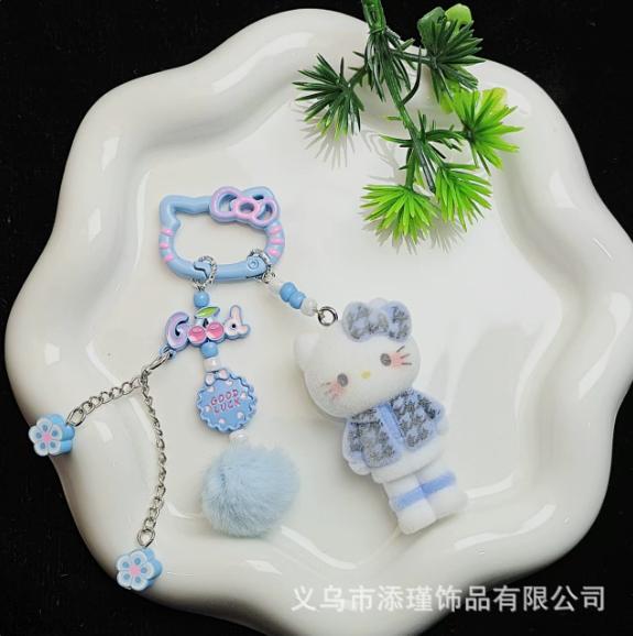 Cute for Hello Kitty Keychain Cartoon Toy Fun Colorful Doll Backpack Pendant Car Decoration Hanging Chain Christmas Gift