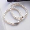 Jebay Crystal Bracelet Freshwater 2Type Classic Bead Pearl Women