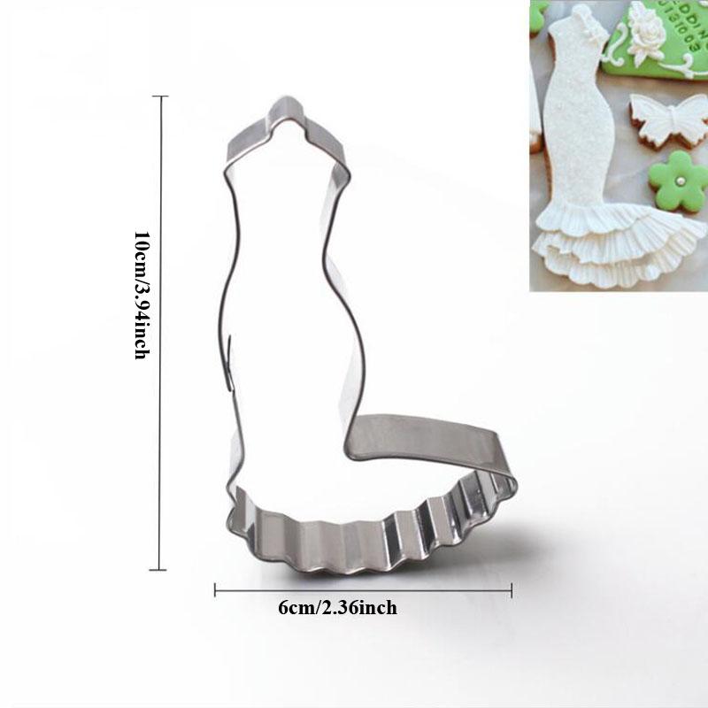 Wedding Dress Metal Cookie Cutters Couple Fondant Cake Decor Princess Cupcake Chocolate Biscuit Mould Patisserie Reposteria