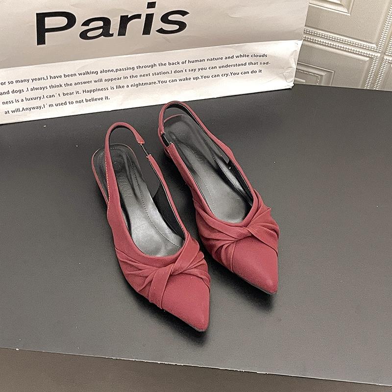 Niche Design Sense Pointed Sandals Women's Summer New Wear Fashion Bag Head Thin Heel Shallow Mouth Women's Shoes Tide