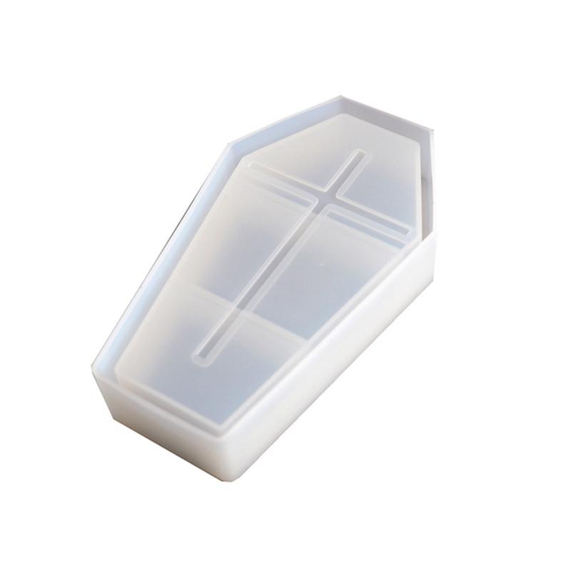 Halloween Coffin Storage Box Mold with Lids Epoxy Crystal Resin Silicone Mold for DIY Home Decoration Jewelry Storage