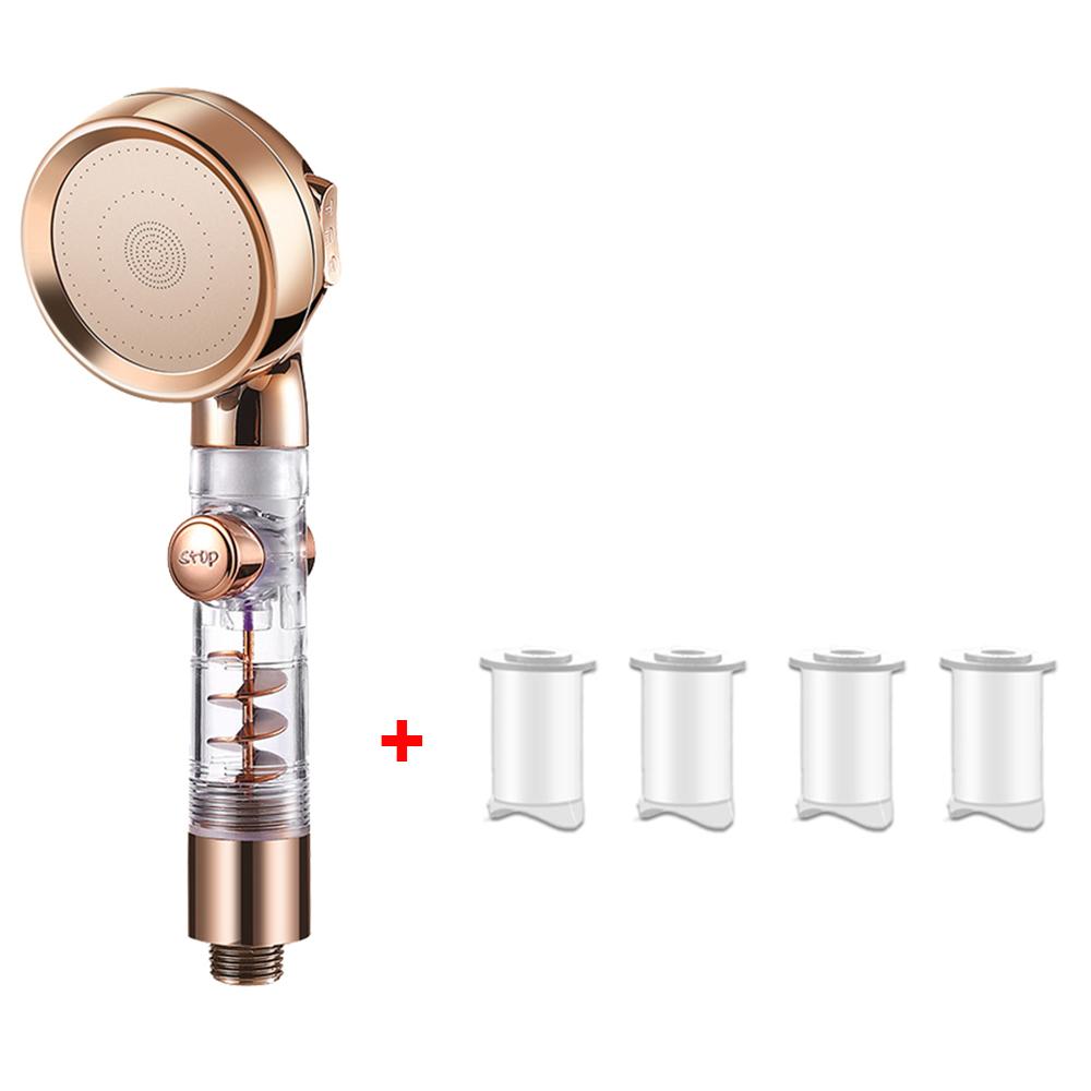 Handheld Turbocharged Pressure Shower Head 3 Modes Propeller Turbo ShowerHead for Detachable with Filter and OneTouch Switch