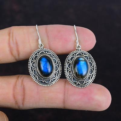 Labradorite Earring 925 Sterling Silver Earrings Gemstone Earring Decent Jewelry Handmade Vintage Earring Engagement Gift Birthstone Jewelry