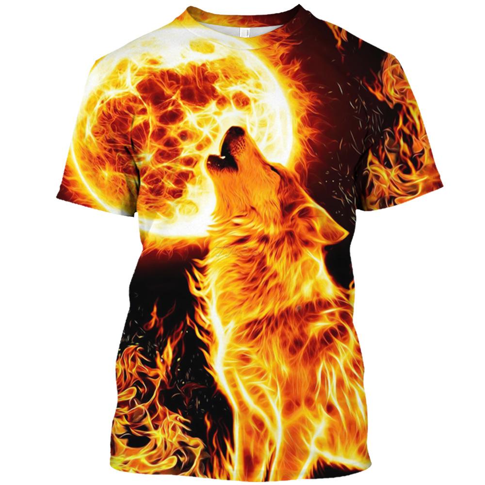 Summer Round Neck 3D Various Animal Patterns Print Top Fashionable Casual Short Sleeved Men's T-shirts