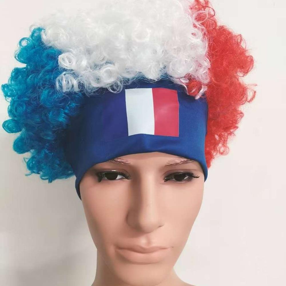 Patriotic Sports Events Hat Hair Crazy Cheerleading Team Football Fan Wig Band Party Festival Costume Accessories Unisex New