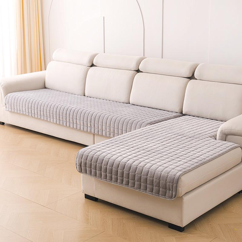 Thickened Non-slip Flannel Sofa Cushion Cover for Autumn and Winter