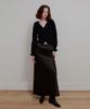 Aobteu Balloon Detail Satin Skirt - Black