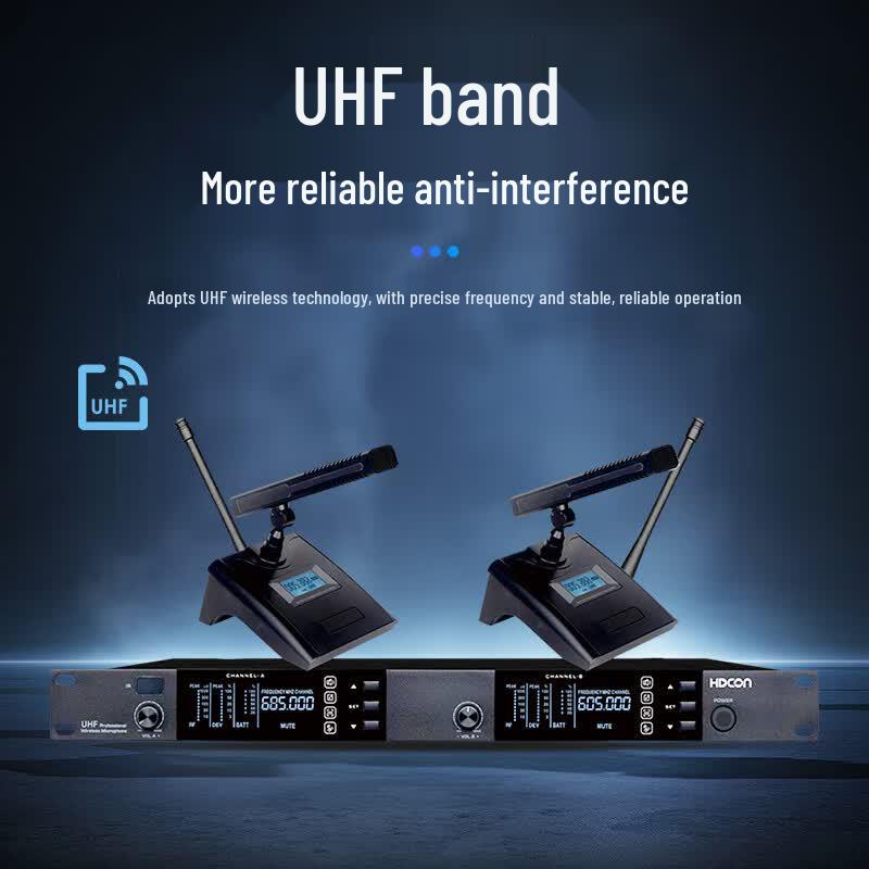 HDCON HT-D820D1 UHF Dual Wireless Conference Desktop Microphone System (CN version)