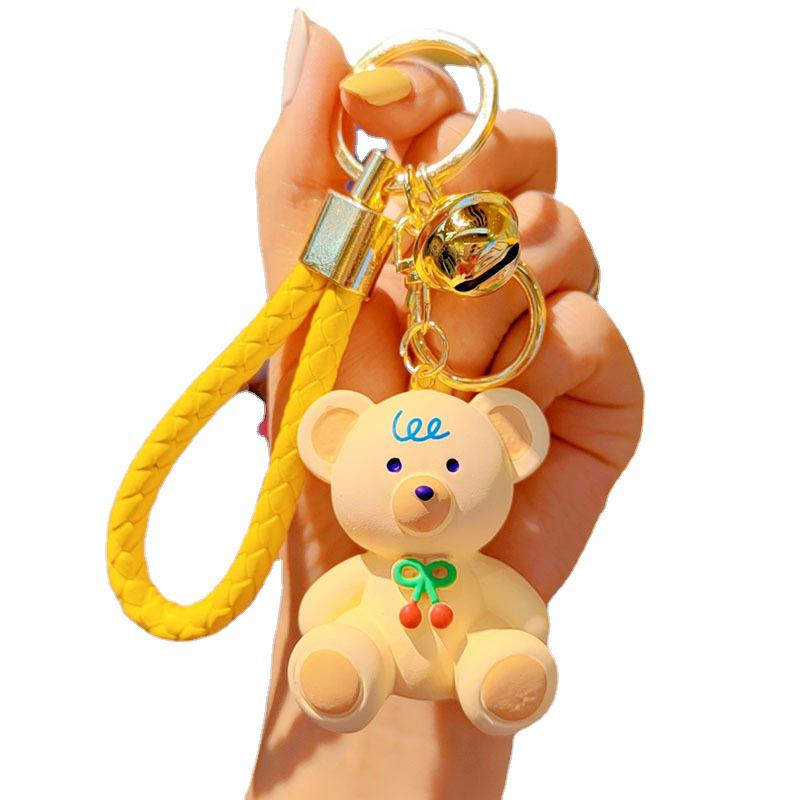 Creative Cherry Bear Resin Keychain - Cute, Fashionable Backpack Pendant for Women