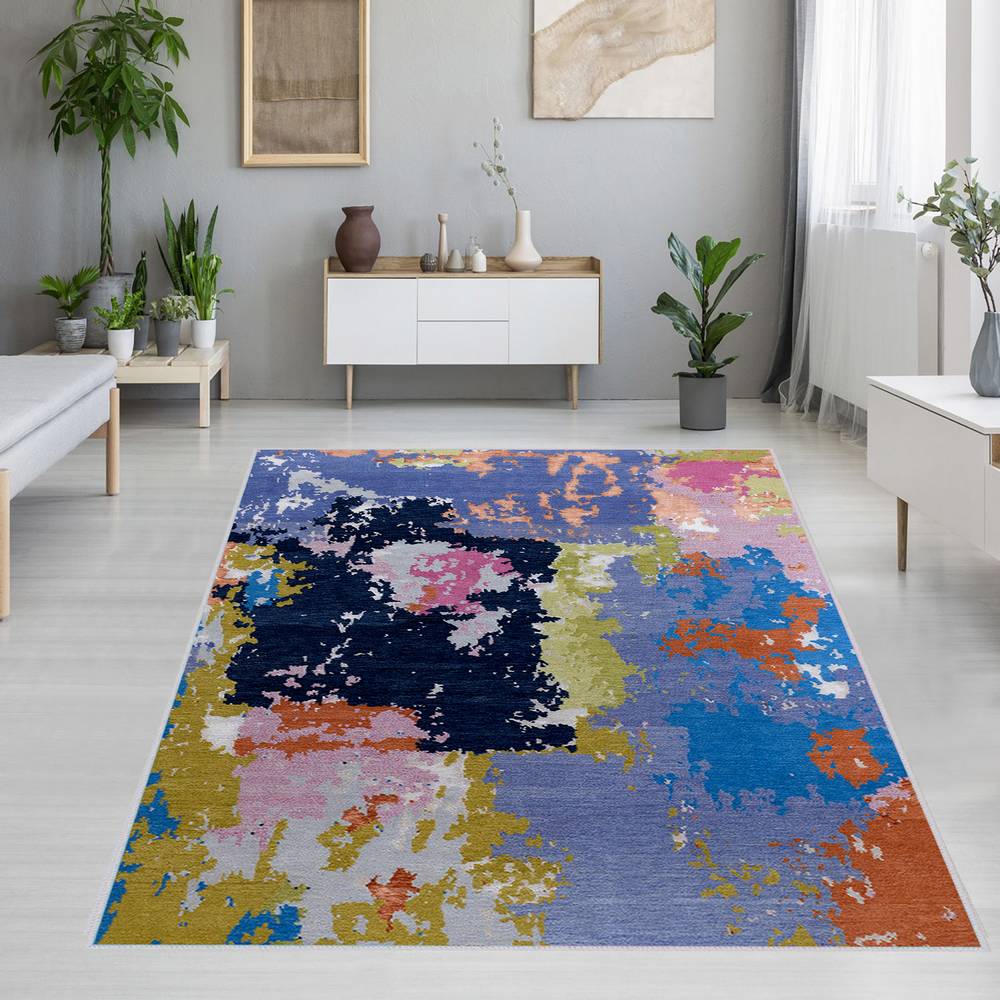 

Eliana Home Washable Printed Carpet LNA1080 50x80 синий
